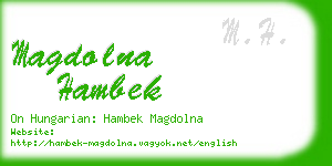 magdolna hambek business card